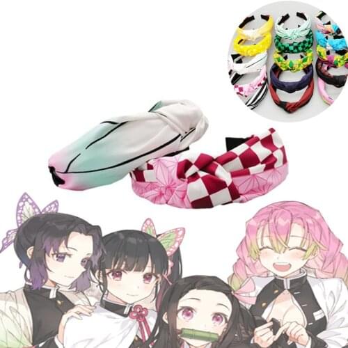 Demon Slayer Anime Cosplay Hairband Nezuko Zenitsu Tanjirou Makomo Tamayo Features Fashion Hair Accessories Girl Costume Gifts