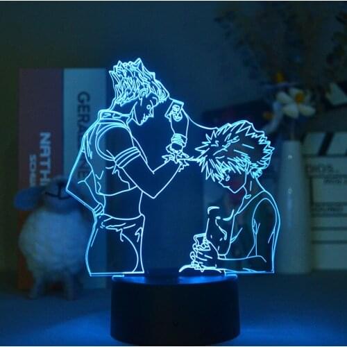 Night Light Projector Kids 3D LED Nightlight RGB Color Atmosphere Desk Lamp HUNTER X HUNTER Hisoka and Killua Zoldyck Anime Fans