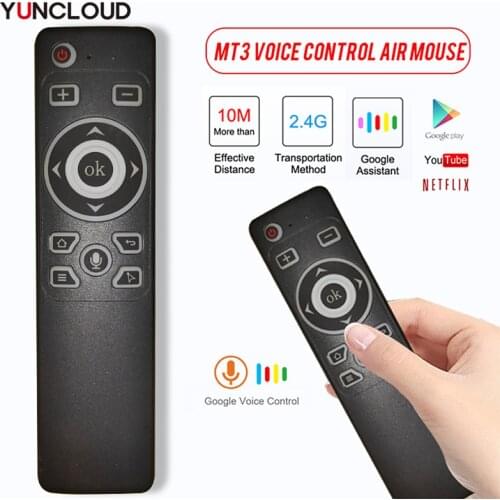 2.4G Fly Air Mouse MT3 Voice Remote Control 2.4G Wireless Backlit Gyroscope for Xiaomi Android TV Box H96 Max X3