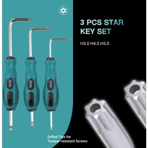 Allen Wrench Set Torx Wrench and Long Arm Ball End Hex Wrench Set Chrome Vanadium Steel Industrial Grade Metric L-Key Set