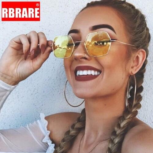 RBRARE Metal Ocean Lens Sunglasses Women Brand Designer Glasses Men Glasses Vintage Mirror Street Beat Oculos De Sol Gafas
