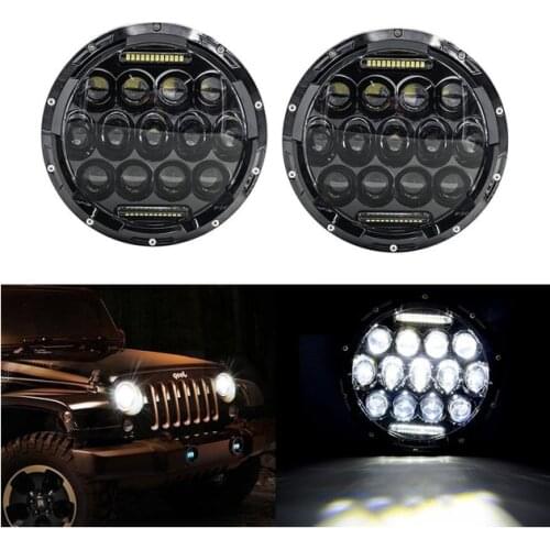 ECAHAYAKU 7 inch 75W LED Headlight Bulbs Driving Lights H4 H13 Hi lo Headlamp 12v for JEEP Landa niva 4x4 offroad angle beam 4wd