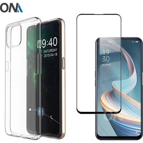 2-in-1 Glass + 360 Full Cover Case for OPPO Reno 4 F Silicone Case Back Cover for OPPO Reno4 Pro Lite Z 5G SE Screen Protector