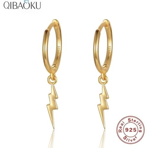 S925 Sterling SIlver Earrings Mini Lightning Gold Color Earrings for Women Cute Circle Earrings Fine Jewelry