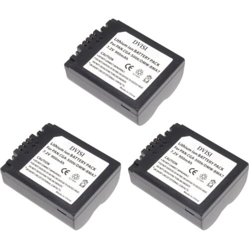 3Pcs 900mAh CGA-S006 CGR CGA S006E S006 S006A DMW-BMA7 DMW BMA7 Battery for Panasonic DMC FZ7 FZ8 FZ18 FZ28 FZ35 FZ38 FZ50 SLR