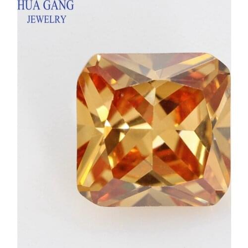 3x3~20x20mm 5A Color Champagne Square Octangle Shape Princess Cut CZ Stone Synthetic Gems Cubic Zirconia