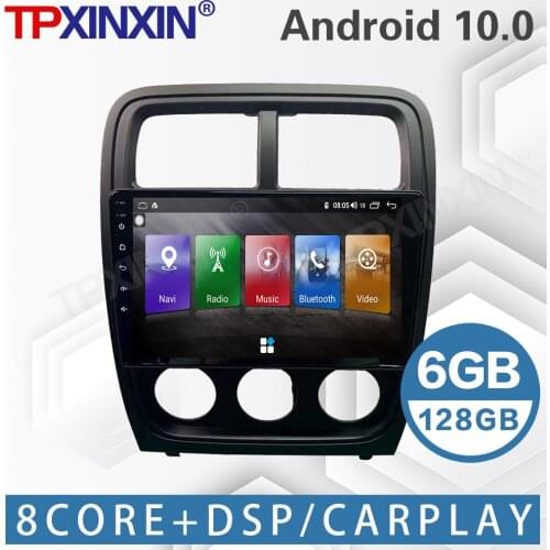 6+128G For Dodge caliber 2010 2011 Android 10 car stereo radio multimedia video player GPS Navi Carplay Head Unit DSP