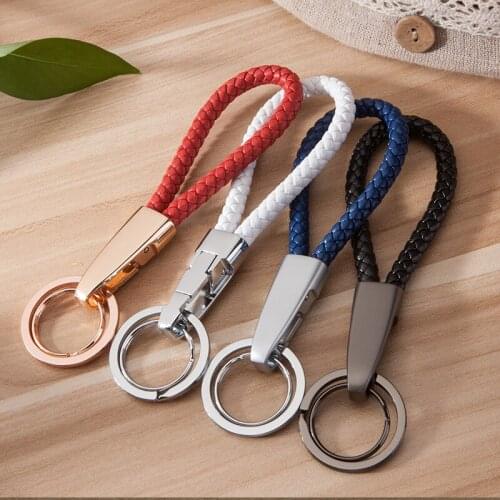 Double loops keychian key ring genuine leather key chain key holder high quality sleutelhanger portachiavi chaveiro llaveros