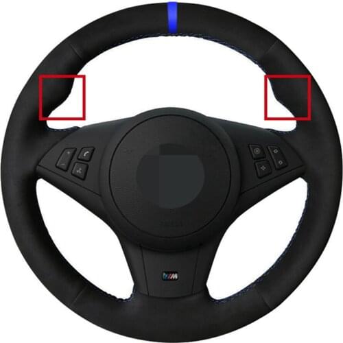 Car Steering Wheel Cover DIY Black Soft Suede For BMW E60 E63 E64 Cabrio M6 2005 2006 2007 2008 2009 2010 Accessories Parts