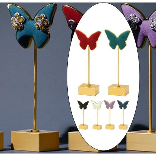 Elegant Butterfly Shape Earrings Stand Holder Jewelry Display Shelf Organizer