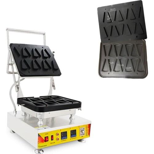 Electric Ice Cream Triangle Shape Waffle Maker Triabgle Shape Cake Baker Machine Egg Cheese Tart Shell with Removable Plate