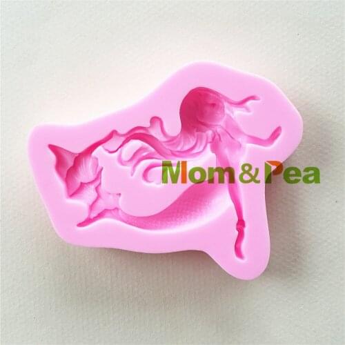 Mom&Pea 1127 Free Shipping Mermaid Silicone mold Cake Decoration Fondant Cake 3D Mold Food Grade