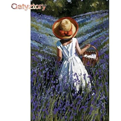 GATYZTORY Oil Painting By Numbers DIY Portrait Acrylic Paint Decoration Draw By Number Unframe Girl Wall Art Handmade Gift
