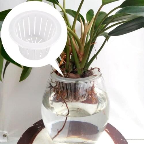 Hydroponic Planting Basket Root Holder Net Basin Cup Set Plastic 12 Pieces White Soilless Cultivation Materials