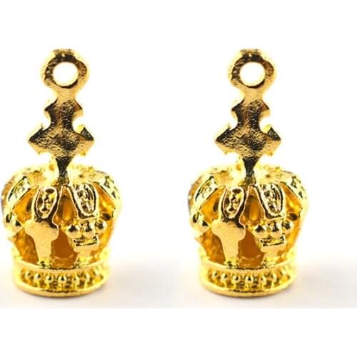 JF060 DIY Pendant Key Chain Accessories Metal Lobster Buckle Charms Crown Plated Split Keyrings Wholesale For DIYJewelry Craft