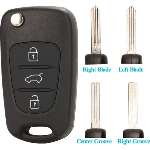 Jingyuqin Remote Car Folding Key Shell For Hyundai I20 I30 IX35 Accent Kia Picanto Sportage Rio 3 K2 K3 K5 Ceed Cerato Soul 3BTN