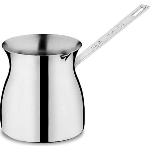 Korkmaz Terra 0.5 Lt Turkish Coffee Pot Milk Pot 0.5 lt Capacity 18/10 Cr-Ni Stainless Steel Made in Turkey