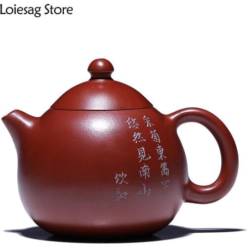 Loiesag 200ml Yixing Raw Ore DaHongPao Dragon Egg Purple Clay Tea Pots Famous Handmade Nine Holes Effluent Zisha Health Teapot