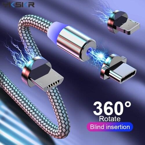 Magnetic Charger Micro USB Cable For Android Mobile Phone Fast Charging Wire Cord For iPhone Cable LED Magnet USB Type C Cable