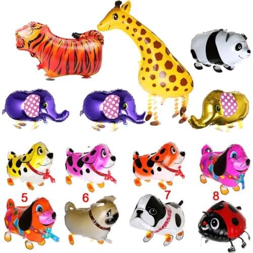 Cute Cat Dog Pet Dinosaur Balloon Girl Boy Happy Birthday Decoration Balloons Mixed Walking Animal Balloons for Birthday