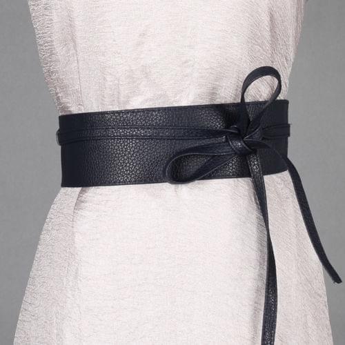 Fashion Womens Belt Shaper Womens Ladies Soft Belts Leather Self Tie Bow Wrap Around Waist Band Cinch Boho Obi Belt Cummerbunds