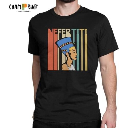 Retro Nefertiti Men T Shirts Ancient Egyptian Queen Egypt Mythology Funny Tees Short Sleeve T-Shirt Cotton Gift Idea Tops