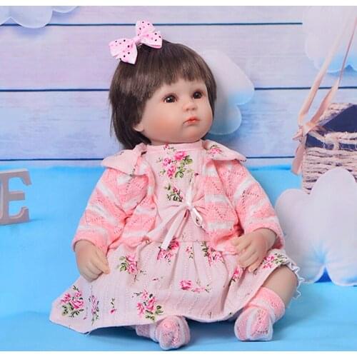 KEIUMI 17 Inch Stuffed Dolls PP Cotton Body Doll Baby Reborn Girl DIY Toys Limited Lifelike 43cm Silicone Reborn Boneca Kid Gift