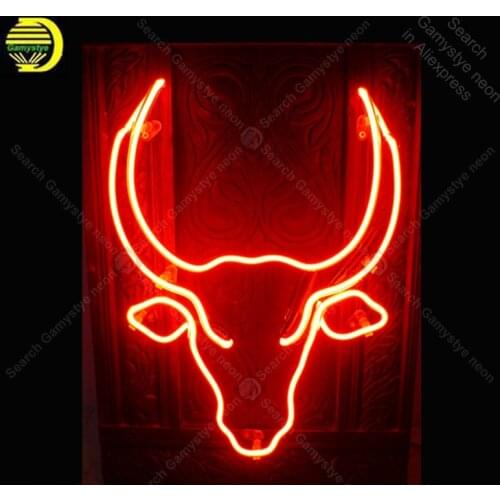 Neon Sign for Bull cow Neon Bulb sign handcraft Signboard Recreation Hotel Restaurant Neon light bulb sign Light up wall Lamps