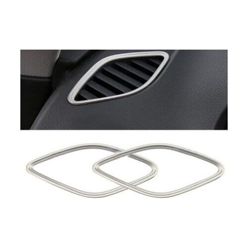 Stainless Steel Car Interior Dashboard Air Outlet Vent Frame Cover Trim For Audi A3 8V 2014+ Auto Accessories Parts 2Pcs