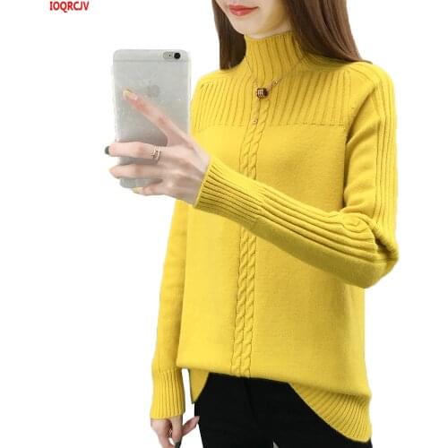 2020 New Turtleneck Knitted Sweater Women Winter Thick Warm Long Sleeve Pullovers And Sweaters Fashion Female Jumper Tops W1490