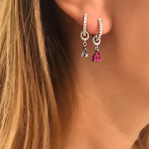 New Fashion Simple Geometric cz charm Earrings for Women birthstone water drop Romantic Bridesmaid Jewelry dropshipping