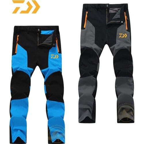 Daiwa Autumn Outdoor Stretch Fishing Trousers Mens Waterproof Wear-resistant Quick-drying Pants Stitching Hiking Fishing Pants