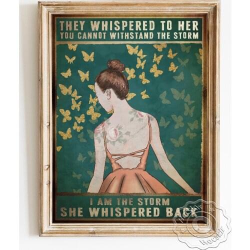 Feminism Positive Energy Poster, Inspiring Quotations Art Prints, Butterfly Girl Vintage Canvas Painting, Modern Gift Home Decor