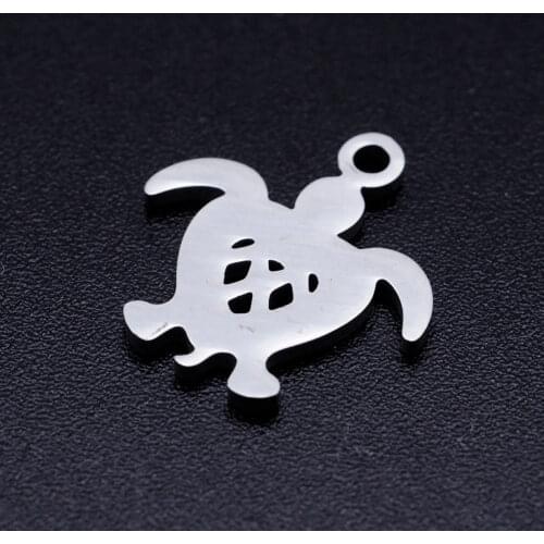 5pcs/lot 316L Stainless Steel Sea Turtle DIY Charm Pendants for Necklaces Never Tarnish AAAA Quality