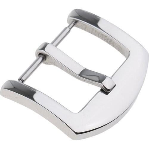 Men Women Watch Band Strap Replacement Buckle Clasp Polished Stainless Steel Pin Buckle 16-24mm