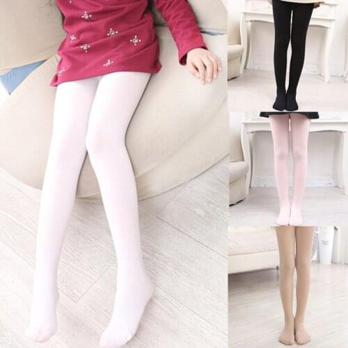 Girls Silk Pantyhose Pure Colour Tights for Kids Ballet Dancing Stockings Baby Velvet Sockings White Dancewear Children Leggings