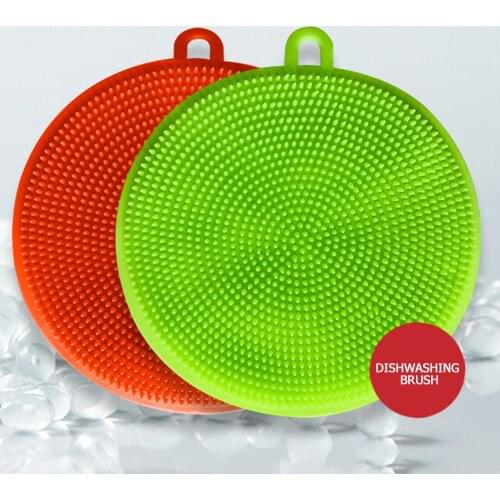 Silicone Dish Bowl Cleaning Brush Scouring Pad Dish Washing Brush Pot Pan Scrubber Bowl Cleaner Kitchen Gadgets