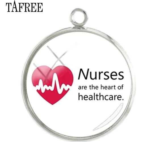 TAFREE DIY Glass Dome 20mm Metal Charm Accessories Doctor And Nurse For Jewelry Making Keychain Bracelet Necklace For Women DO15