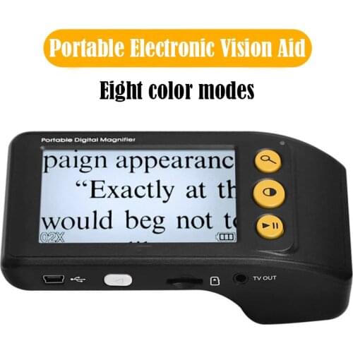 High-definition Magnifying Glass 3.5 Inch Handheld Electronic Vision Aid with LED Light Low Vision Aid for The Elderly