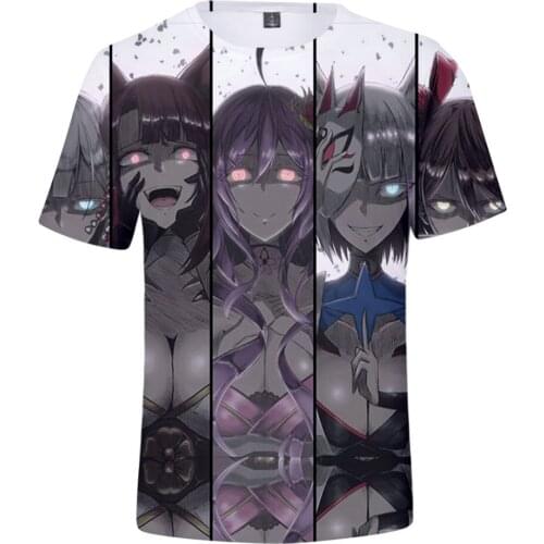 Kawaii 2021 Japan Harajuku Style Azur Lane 3D Harajuku Womens Summer Tshirt 3D Short Sleeve Tops T-Shirt Anime Tops Clothing