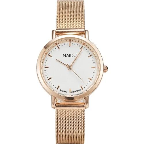 Rose Gold Stainless Steel Women Watches Fashion Simple Female Quartz Watch 2019 Ladies Casual Wristwatches With Mesh Strap Clock
