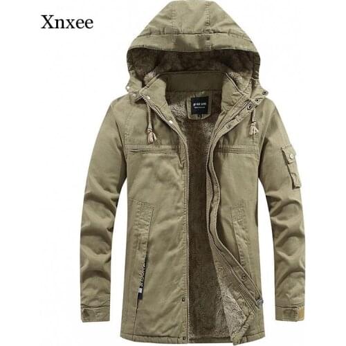 Winter Warm Men Casual Cotton Coat Mens Hooded Padded Coat Thick Plus Velvet Fashion Male Padded Jacket High Quality Parkas
