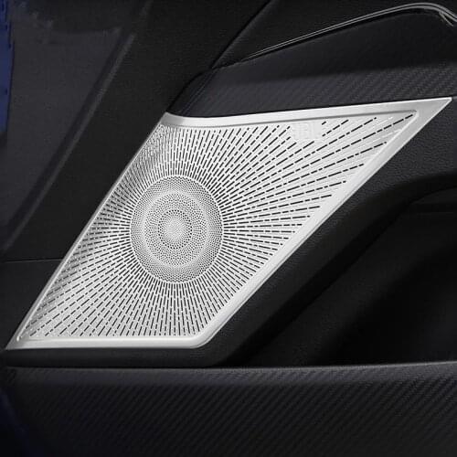 For KIA Optima K5 2020 2021 Stainless Steel Car Audio Door Sound Speaker Panel Trims Auto Accessories