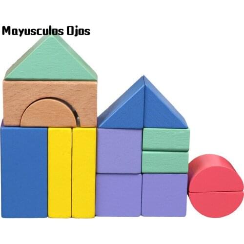 1Set Early Childhood Color Rainbow Building Blocks Young Children Color Tower Wooden Building Blocks Baby Toys