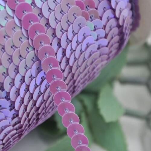 10Y Purple Color Sequin Ribbon Spangle Lace Sewing Decoration Wedding Embroidery Trim Diy S10