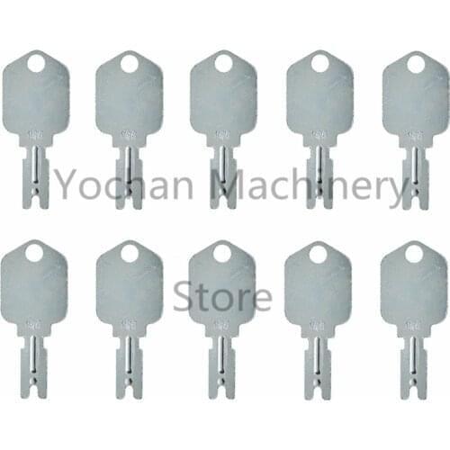 10 Pieces 166 186304 Forklift Key For Clark Yale Hyster Komatsu Gradall Gehl Crown 7738-4578 91033317 A214062 5133504