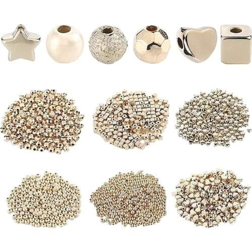 1300Pcs Decorative Spacer Beads Assorted Spacer Beads Geometric Greek Key Pattern for Jewelry Making