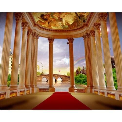 Beibehang Roman column carpet space extension 3D wallpaper photo home decoration wallpaper mural wallpaper for walls 3 d