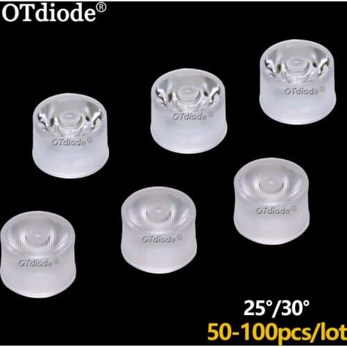 50PCS 100PCS LED Lens RGBW 8pins 21.8mm Integrated waterproof High Power Light 25 30 Degree Lenses for DIY Stage Spot lighting