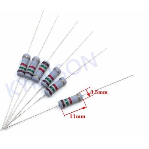 500pcs 1W Oxide Film Resistor 1R~1M 10R 20R 100R 220R 1K 2.2K 4.7K 10K 22K 47K 100K 100 220 330 ohm Four Color ring resistance